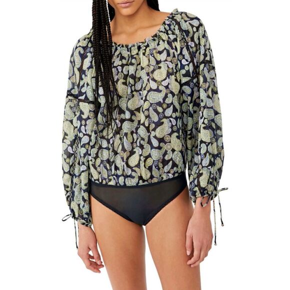 Free People | Sundown Paisley Cotton Bodysuit - Picture 1 of 7